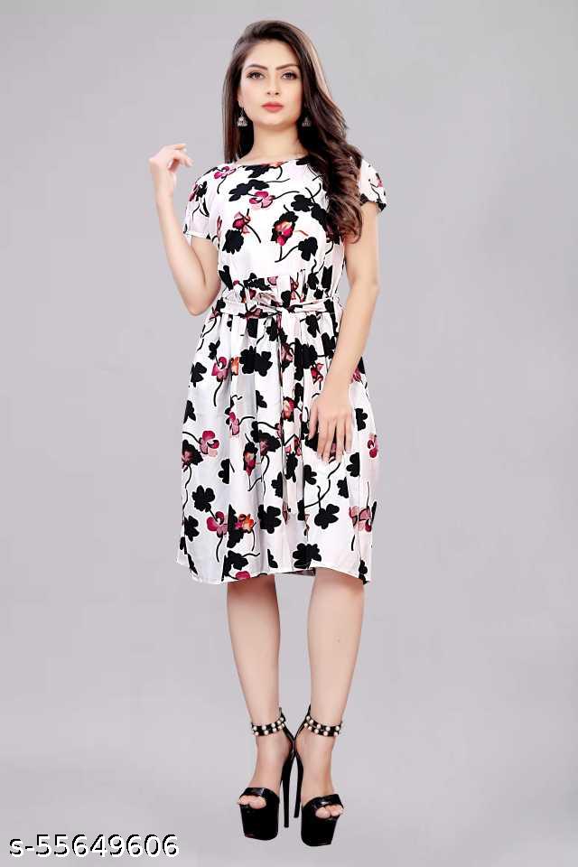 Women's A-Line Multicolour Dress - Unixkart - View 4