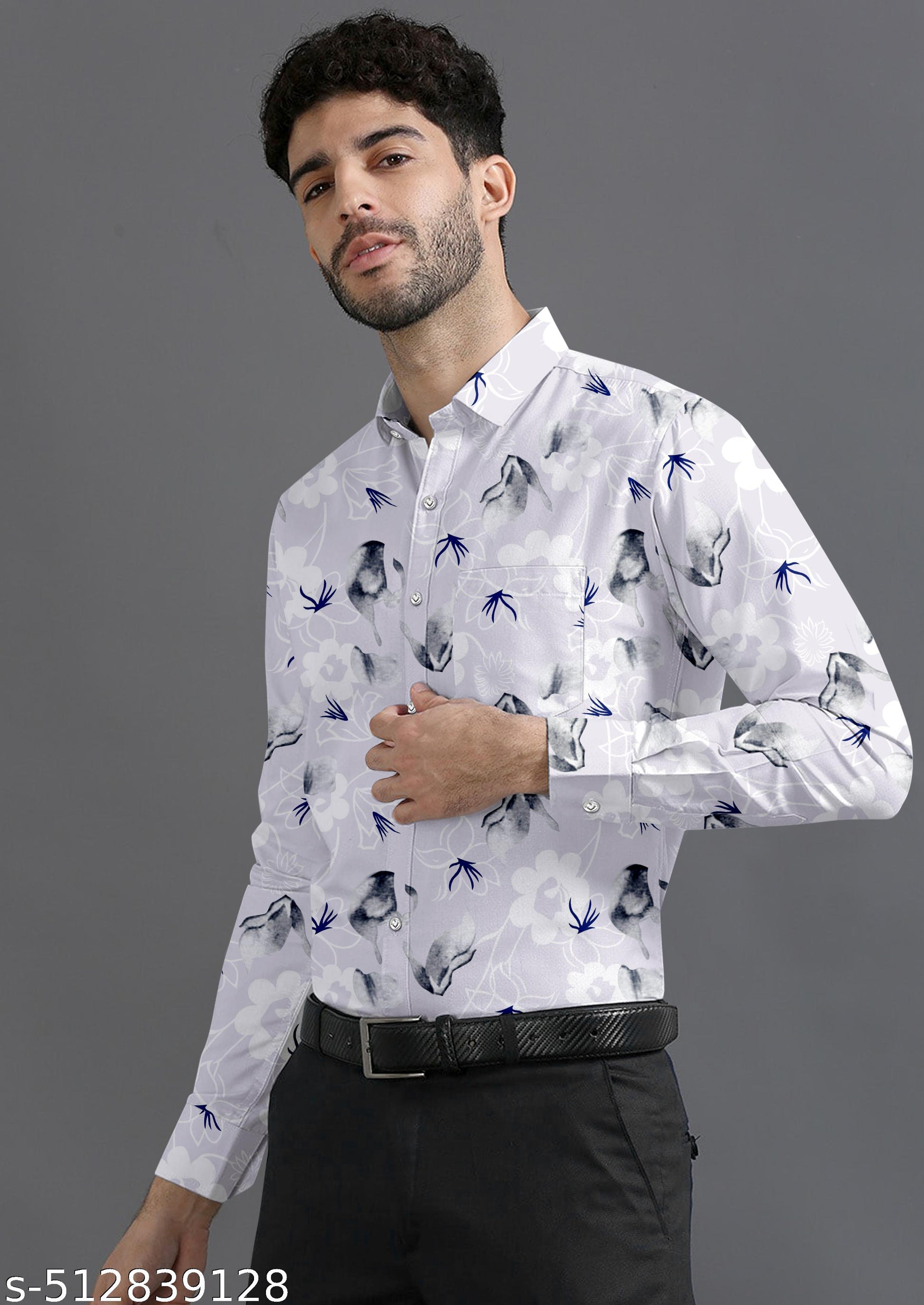 Men's Regular Fit Striped Spread Collar Shirt - Unixkart - View 4