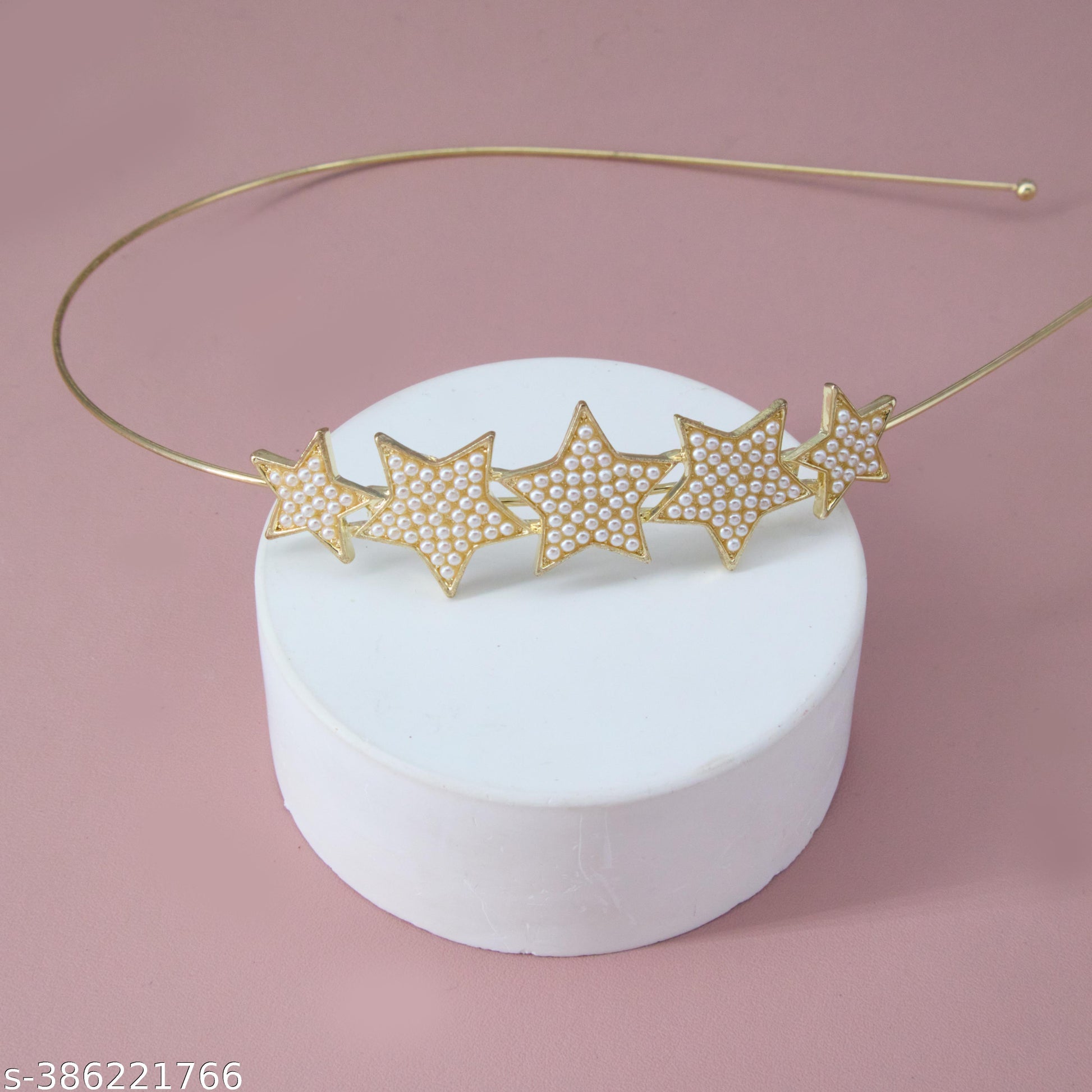 Golden Star Shape Pearl Hairband for Girls and Women - Unixkart - View 4