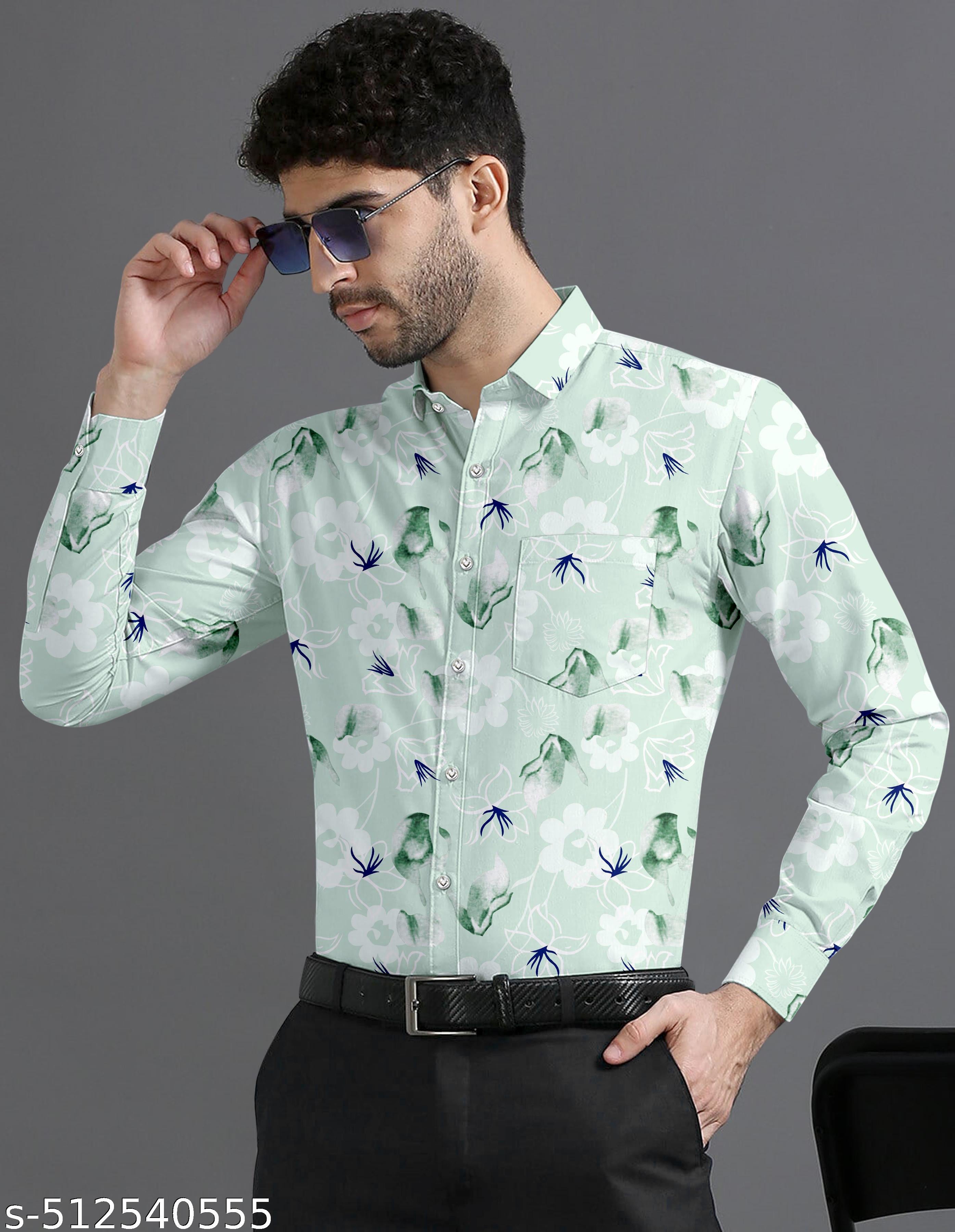 Men's Printed Casual Cotton Shirt - Unixkart - View 4