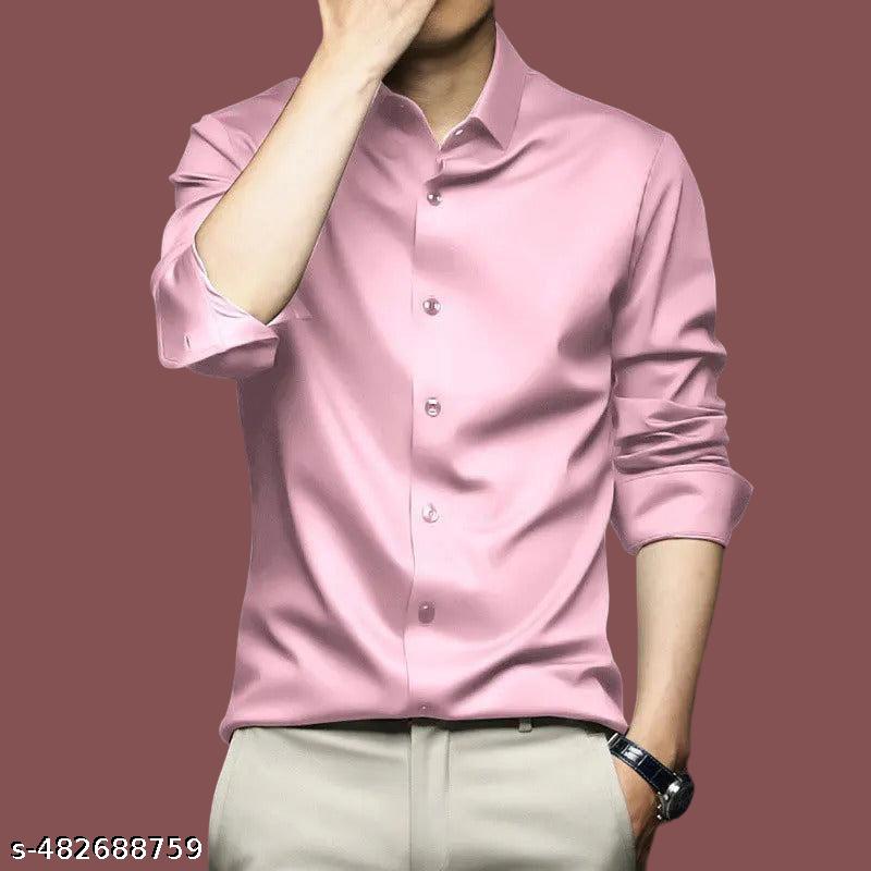 Men's Relaxed Fit Satin Cotton Mix Shirt - Unixkart - View 4