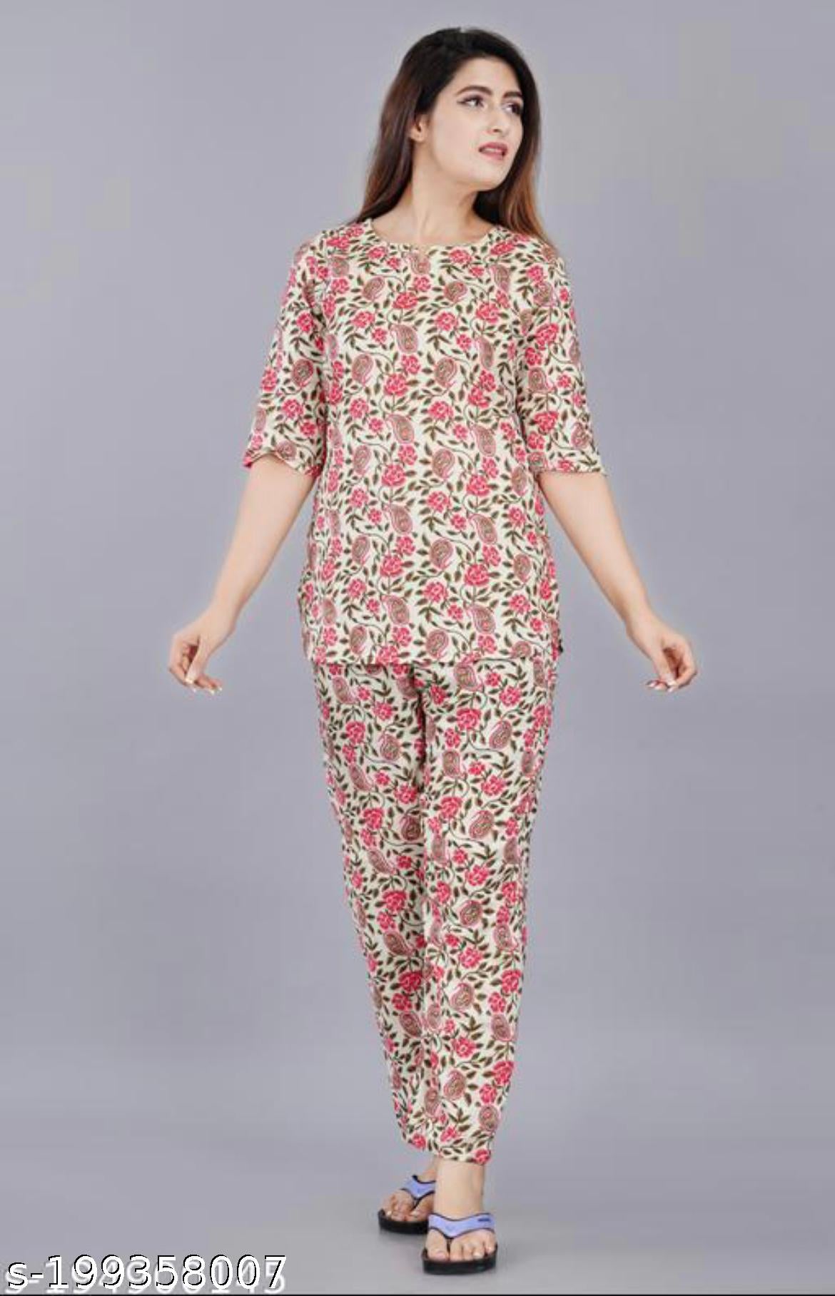 Women Printed Nightsuit - View 4 - Juliate