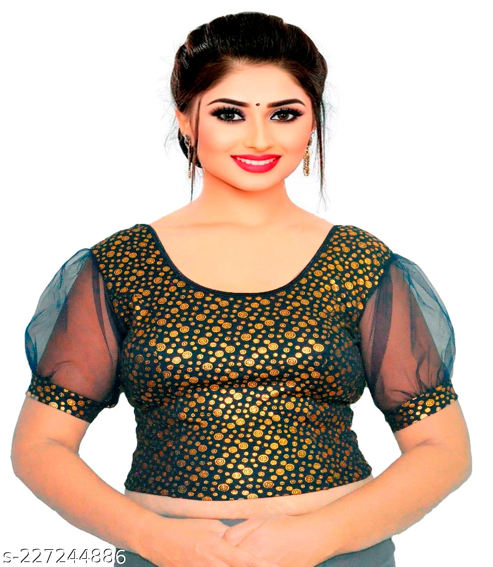 Golden Foil Party Blouse - Unixkart - View 4