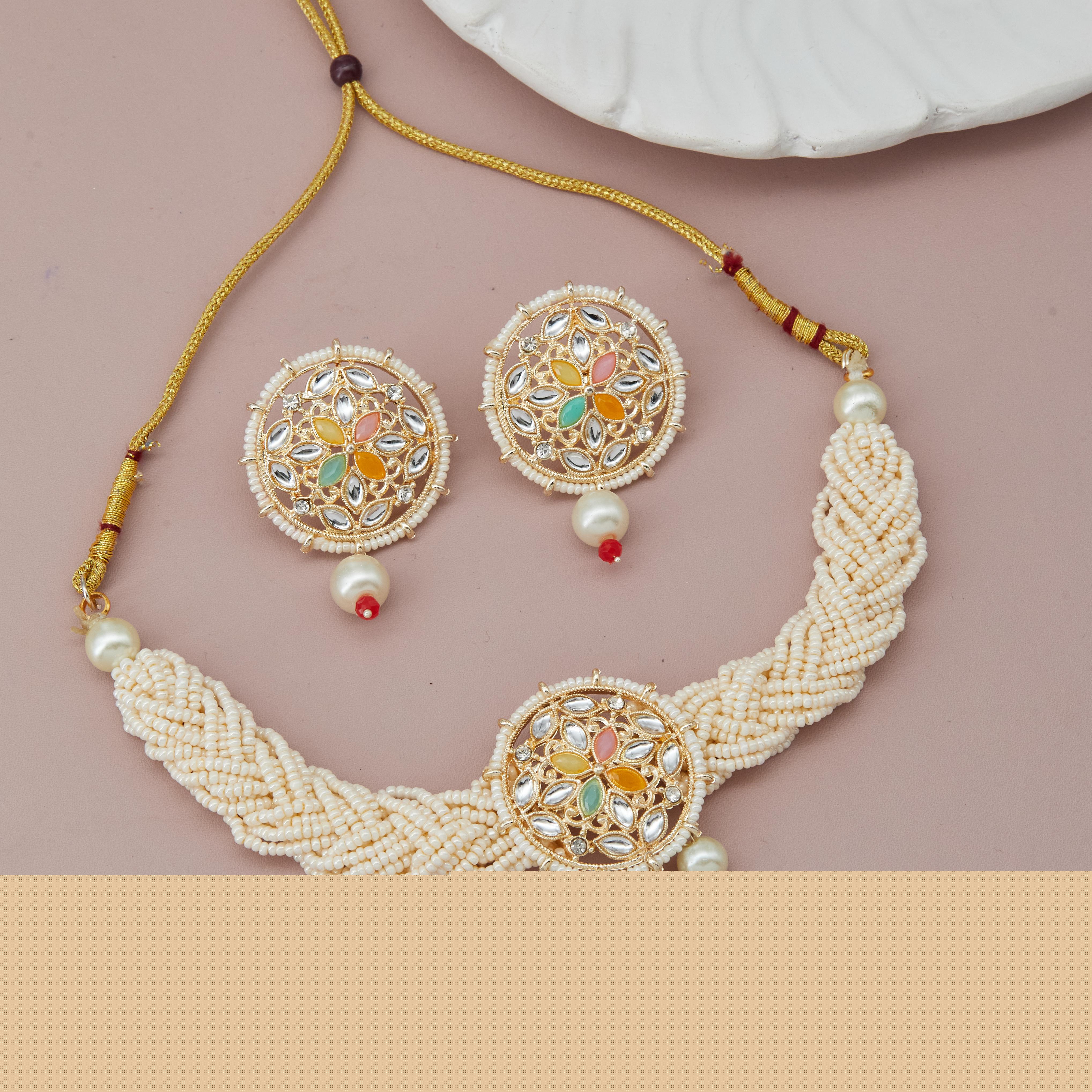 Oxidized Silver-Plated Saree Pin Set of 3 with Pearls & Designer Charms - Unixkart - View 4