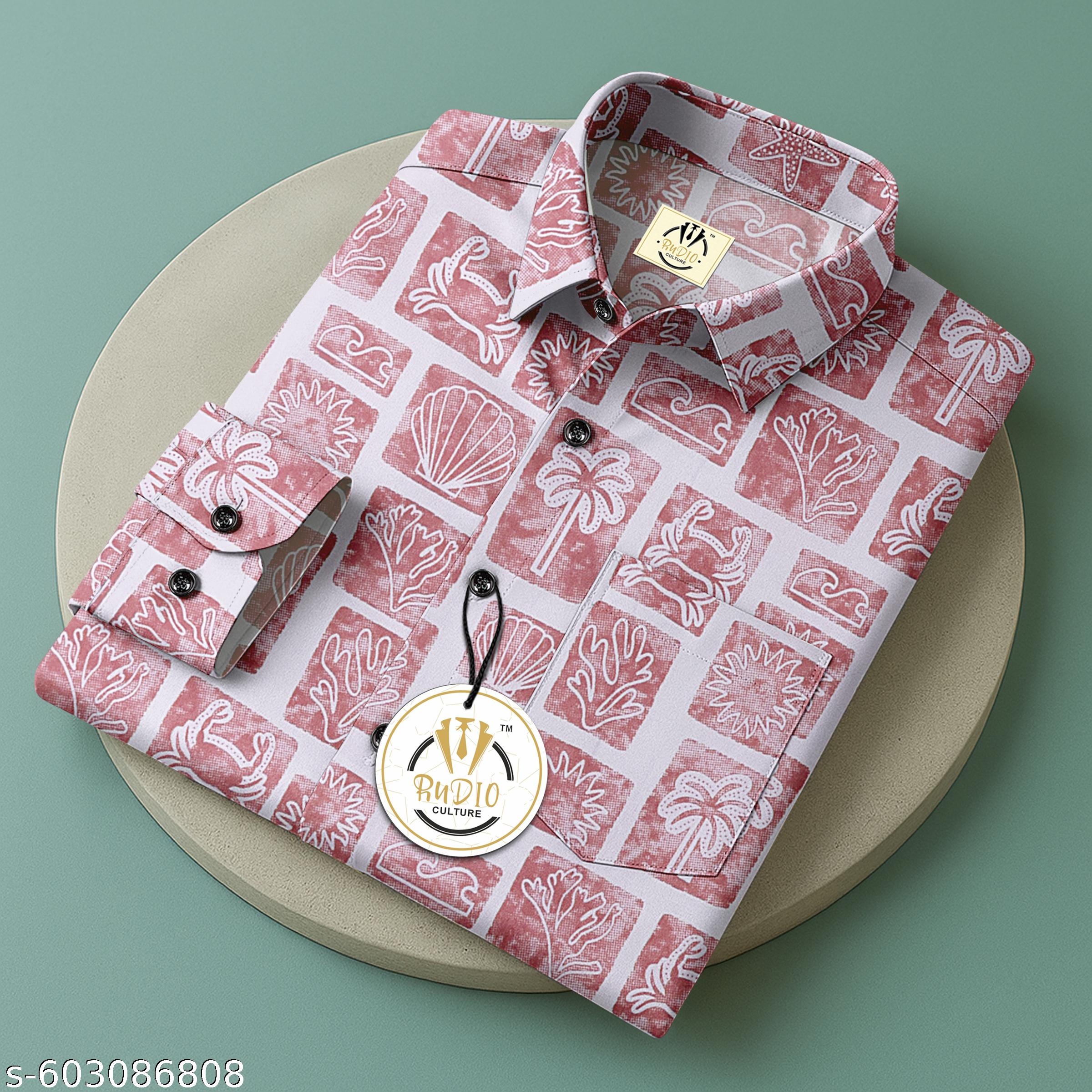 Men's Tropical Printed Regular Fit Full Sleeve Shirt - Unixkart - View 4