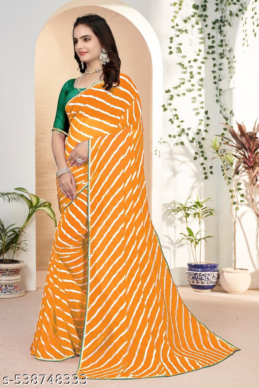 Trendy attractive beautiful Laheriya saree - Unixkart - View 4