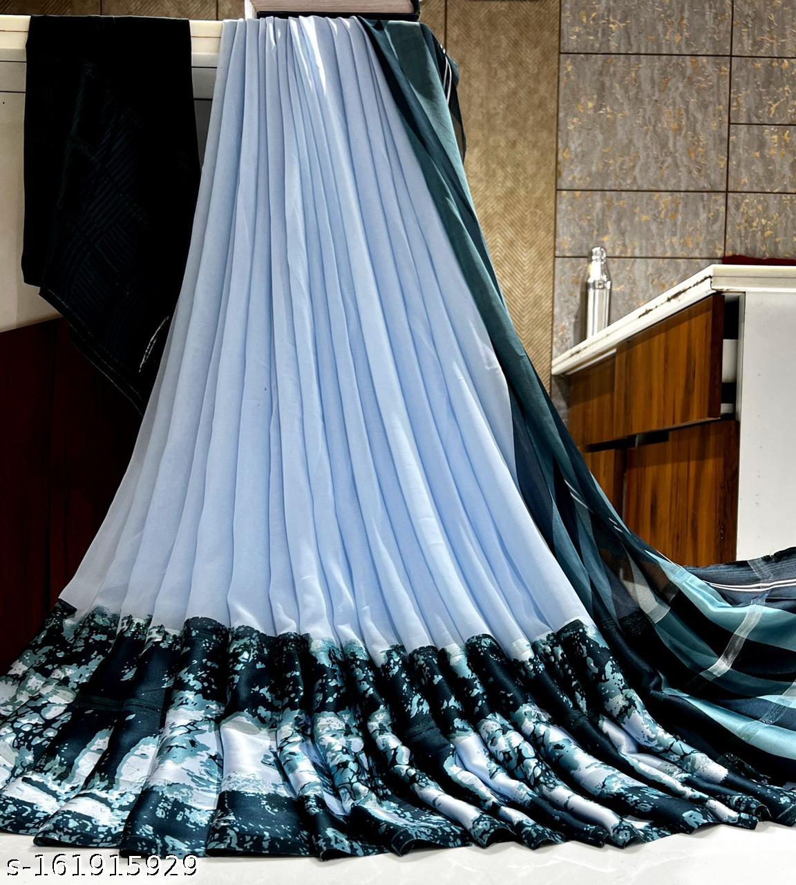 Fancy Satin Patta Saree - Unixkart - View 4