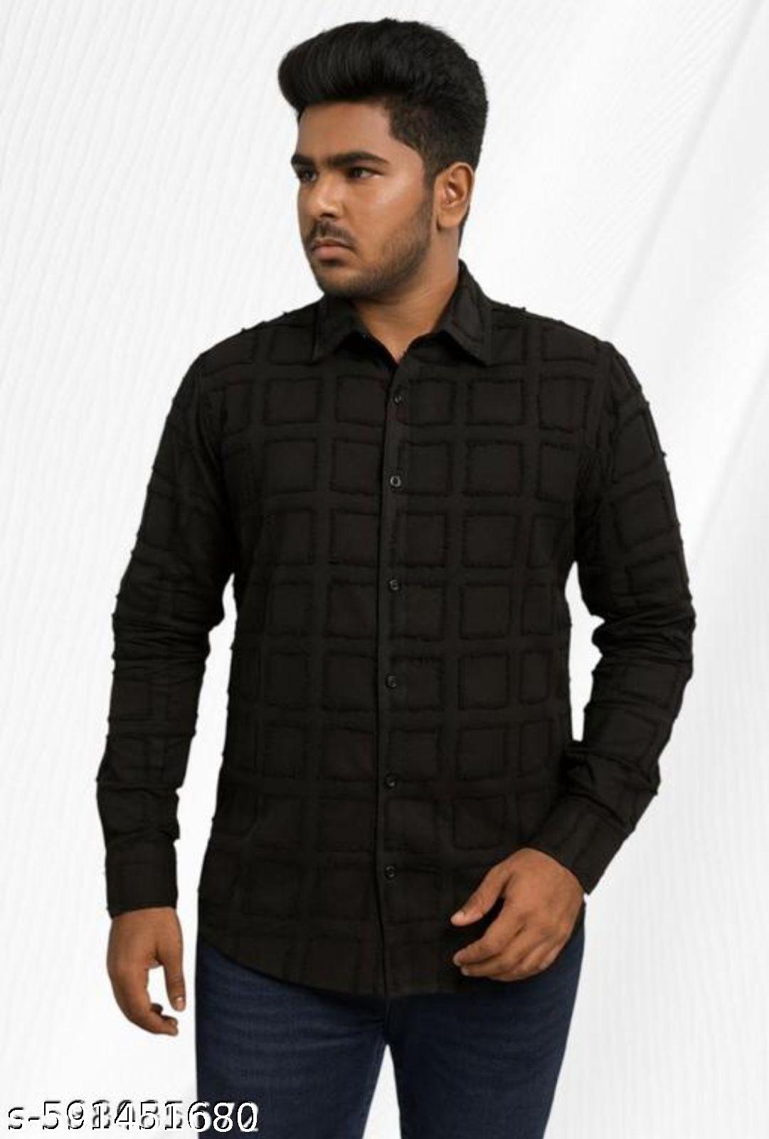 Men's Popcorn Full Sleeve Casual Shirt - Unixkart - View 4