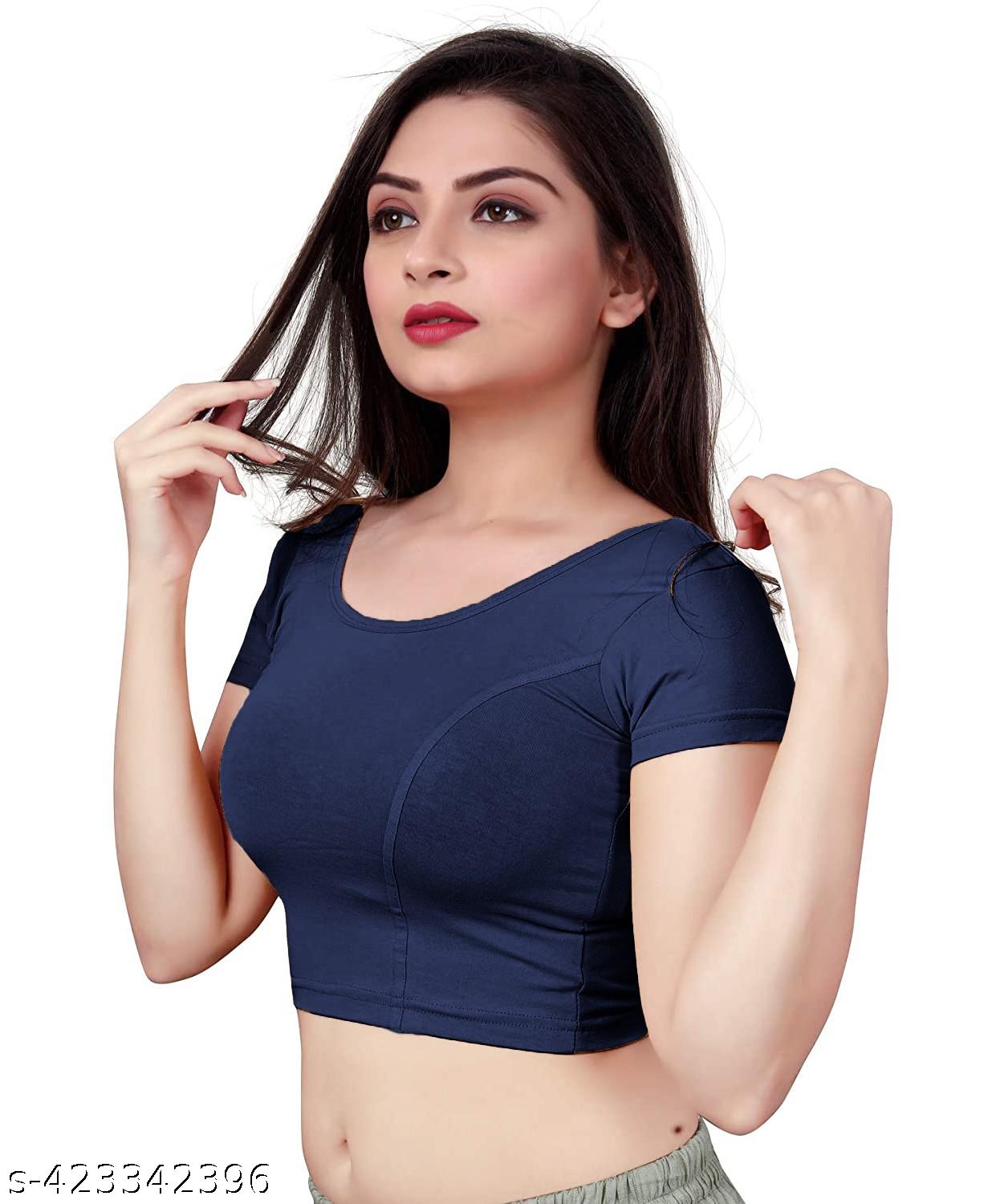 Cotton Lycra Stretchable Hosiery Readymade Blouse for Women - Unixkart - View 4