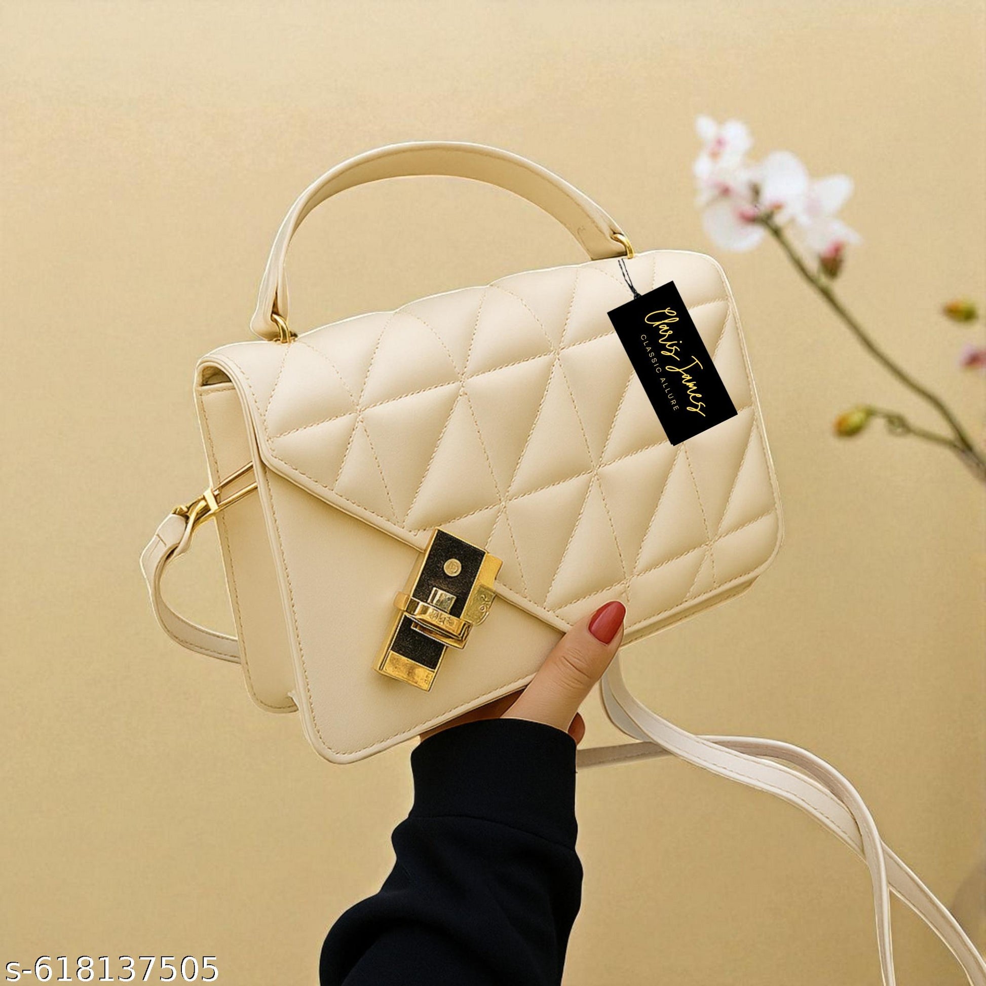 Graceful Fashionable Cream Women Slingbags - Unixkart - View 4