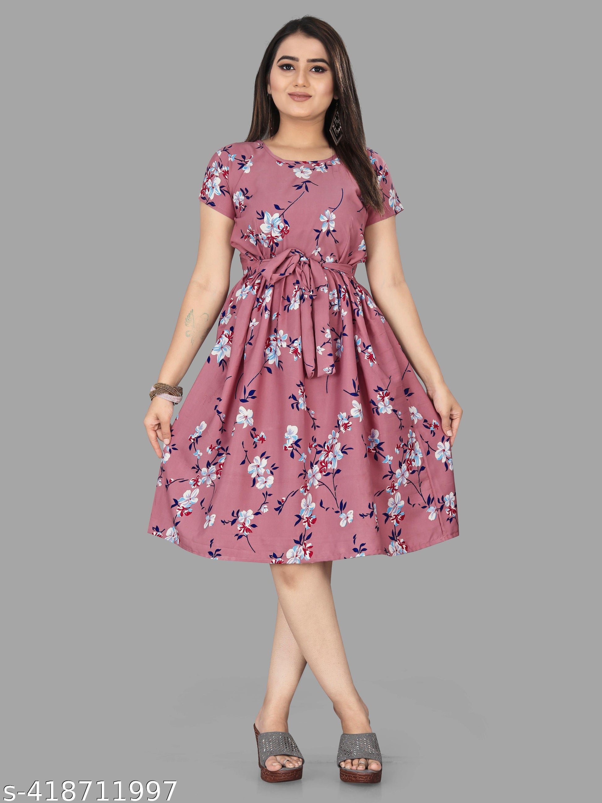 Women's Full Sleeve Western One Piece Dress - Unixkart - View 4