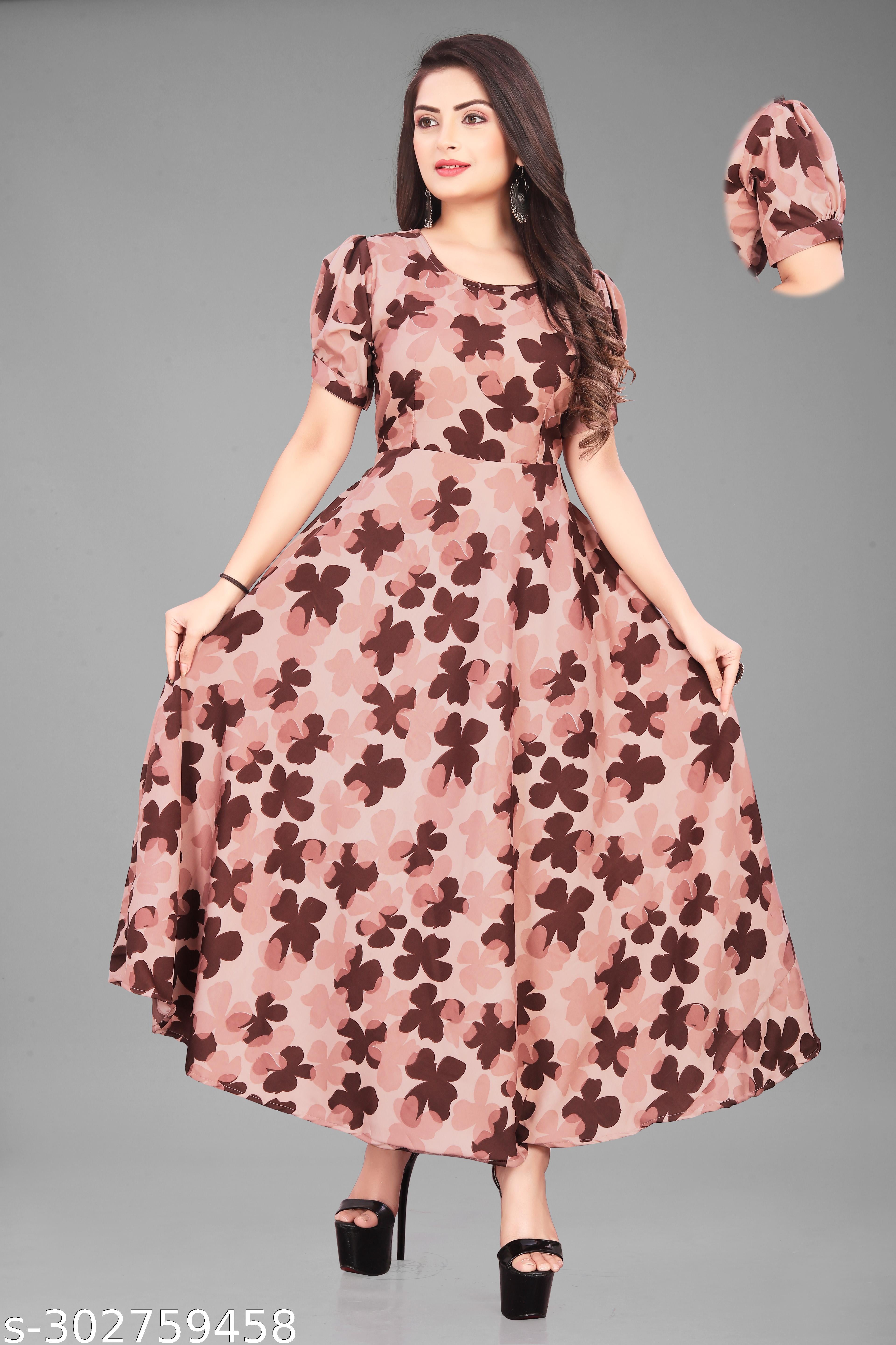 Women's Classic Printed Dress - Unixkart - View 4