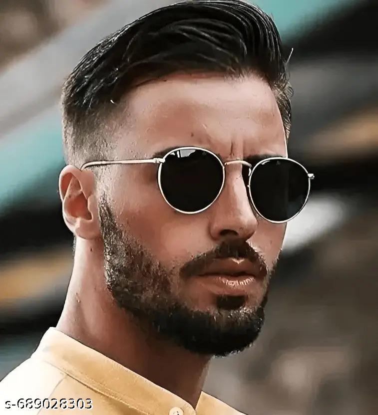 Full-frame Men's Casual Silver Metal Sunglasses, Adult Square Frame - Image 4
