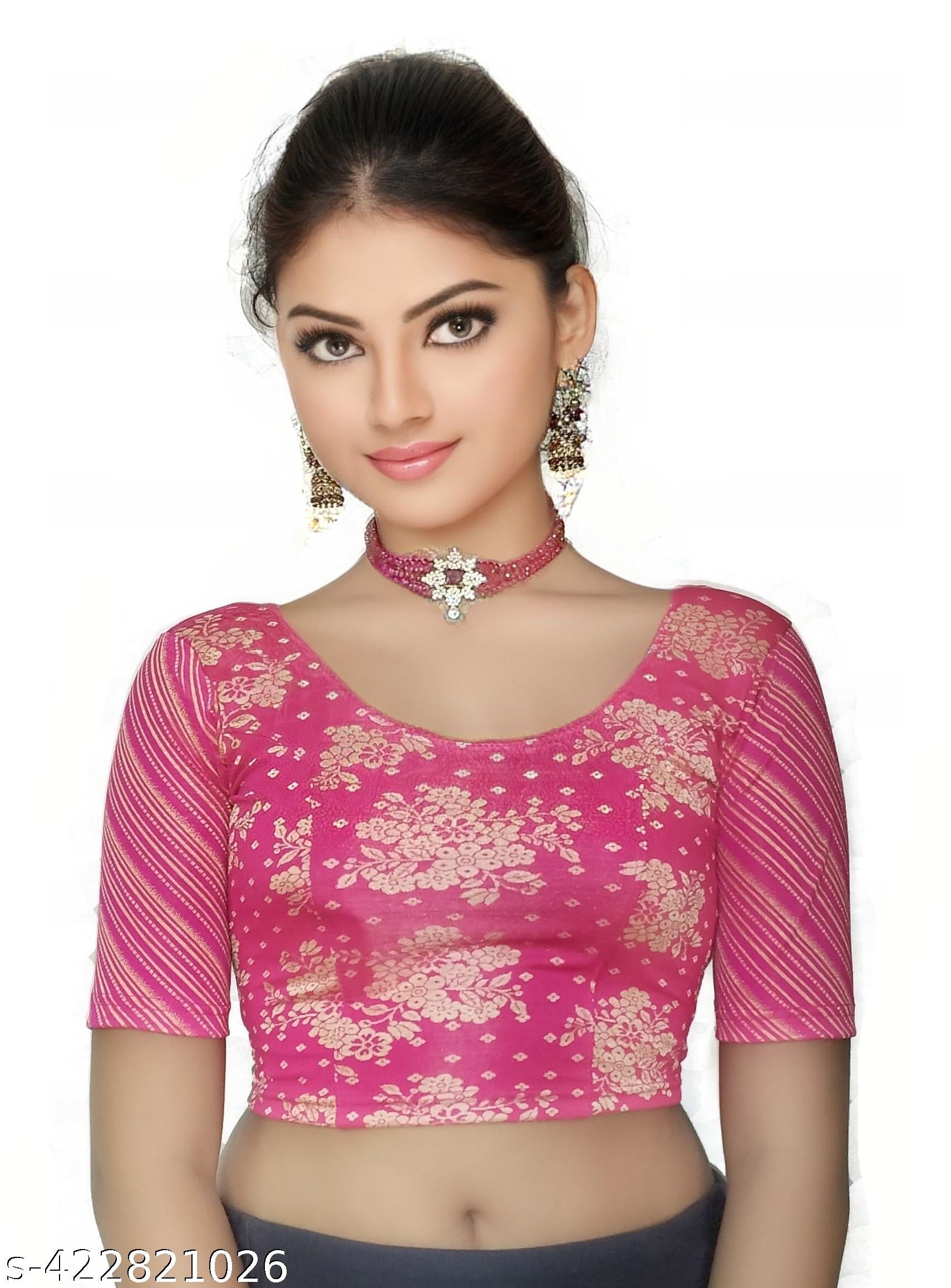 Stylish Jacquard Readymade Blouse for women - Unixkart - View 4