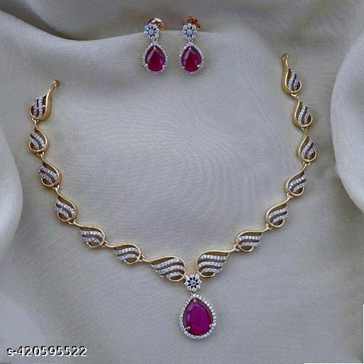 Women's Glittering Necklace & Chain Set - image 4