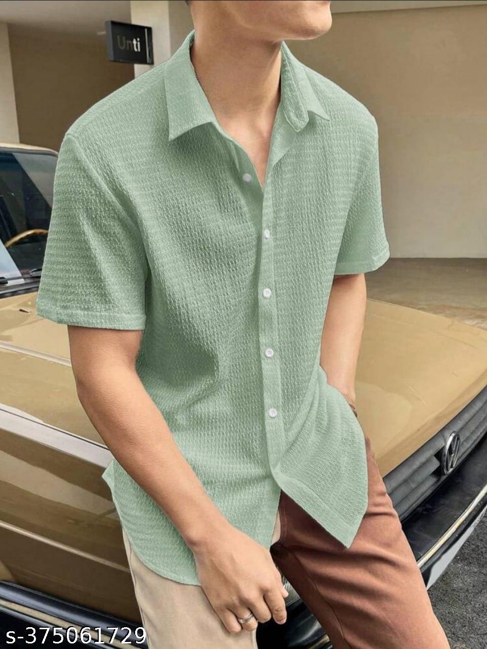 Men's Popcorn Fabric Printed Casual Shirt - Unixkart - View 4