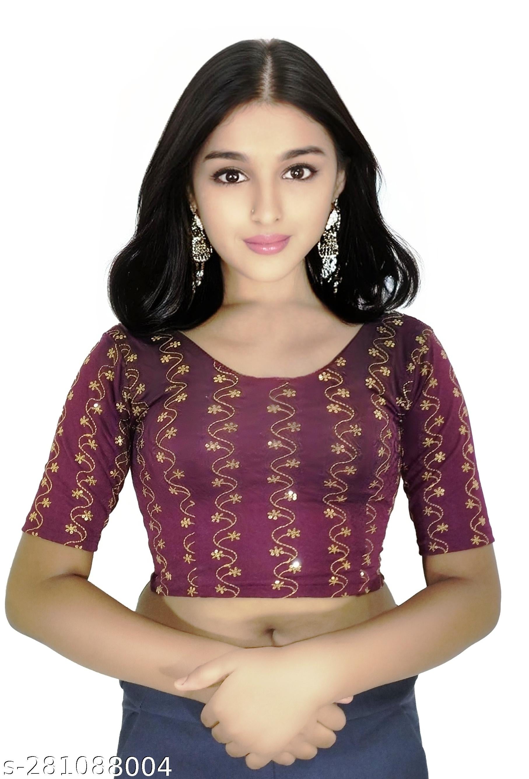 Stretchable Embroidered Party Blouse - Unixkart - View 4