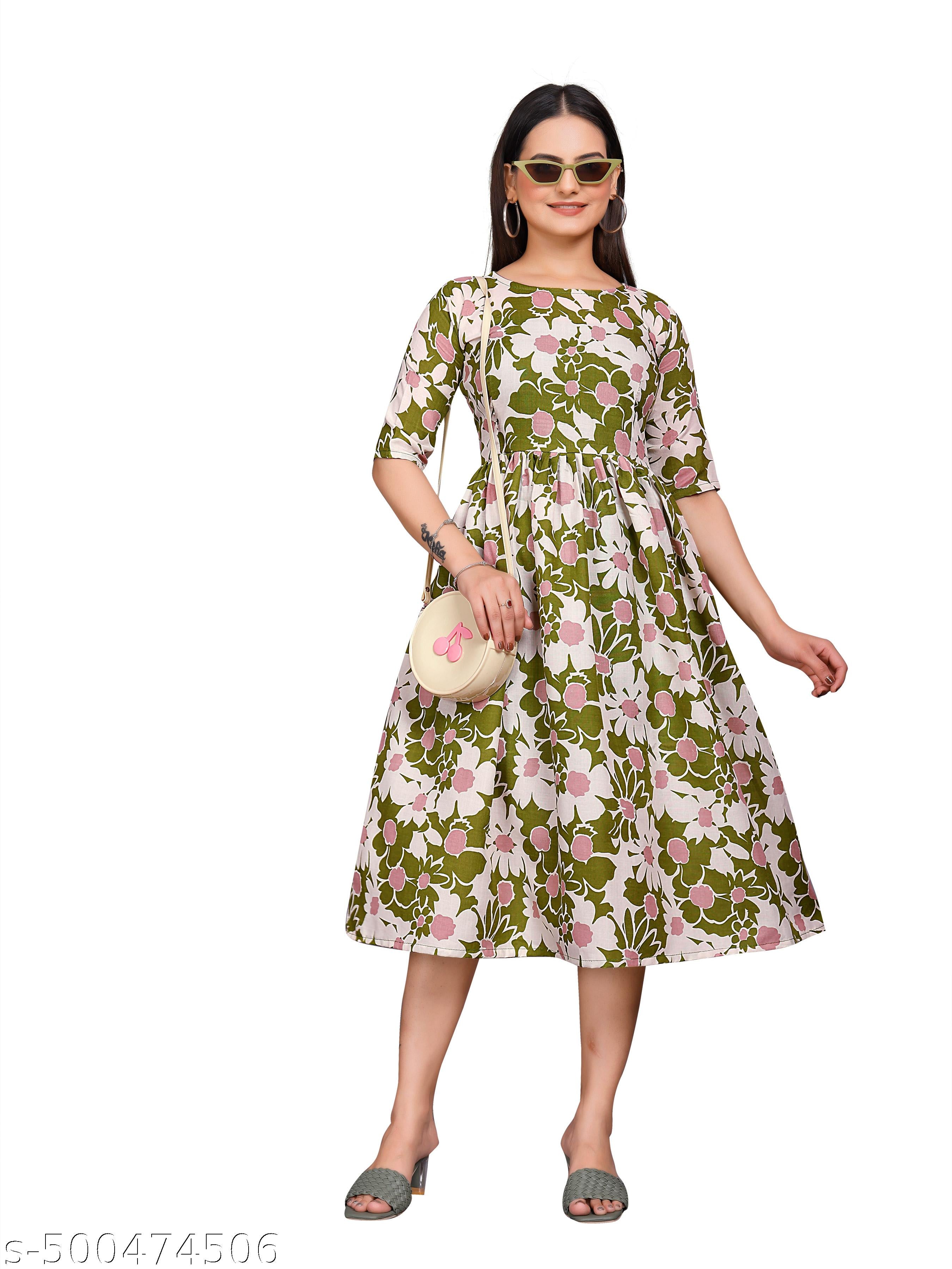 Women's A-Line Long Western Party Dress - Unixkart - View 4