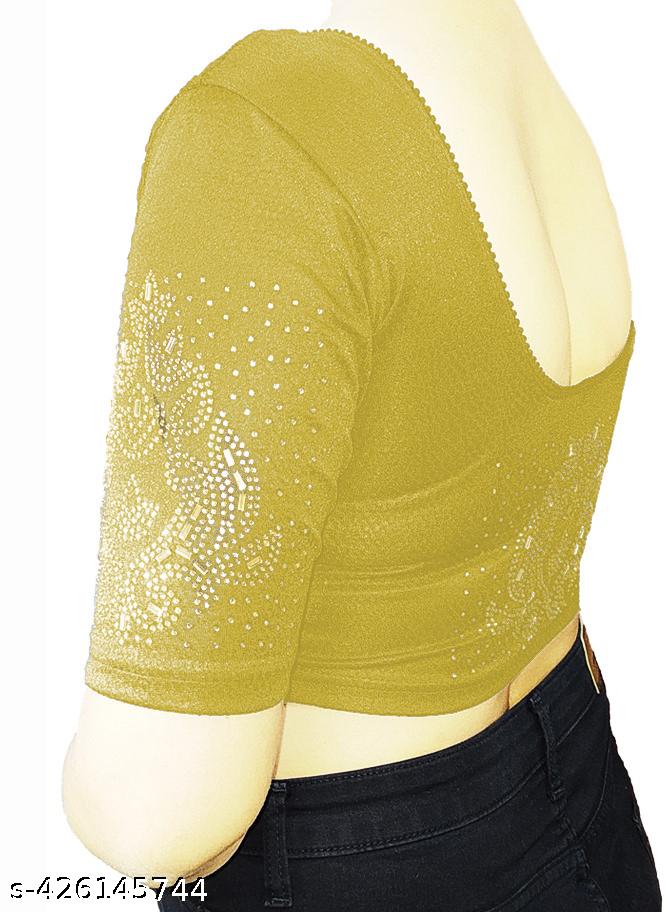 Stretchable Blouse Stone work Designer Blouse Lycra Blouse Latest Blouse Readymade Blouse - Unixkart - View 4