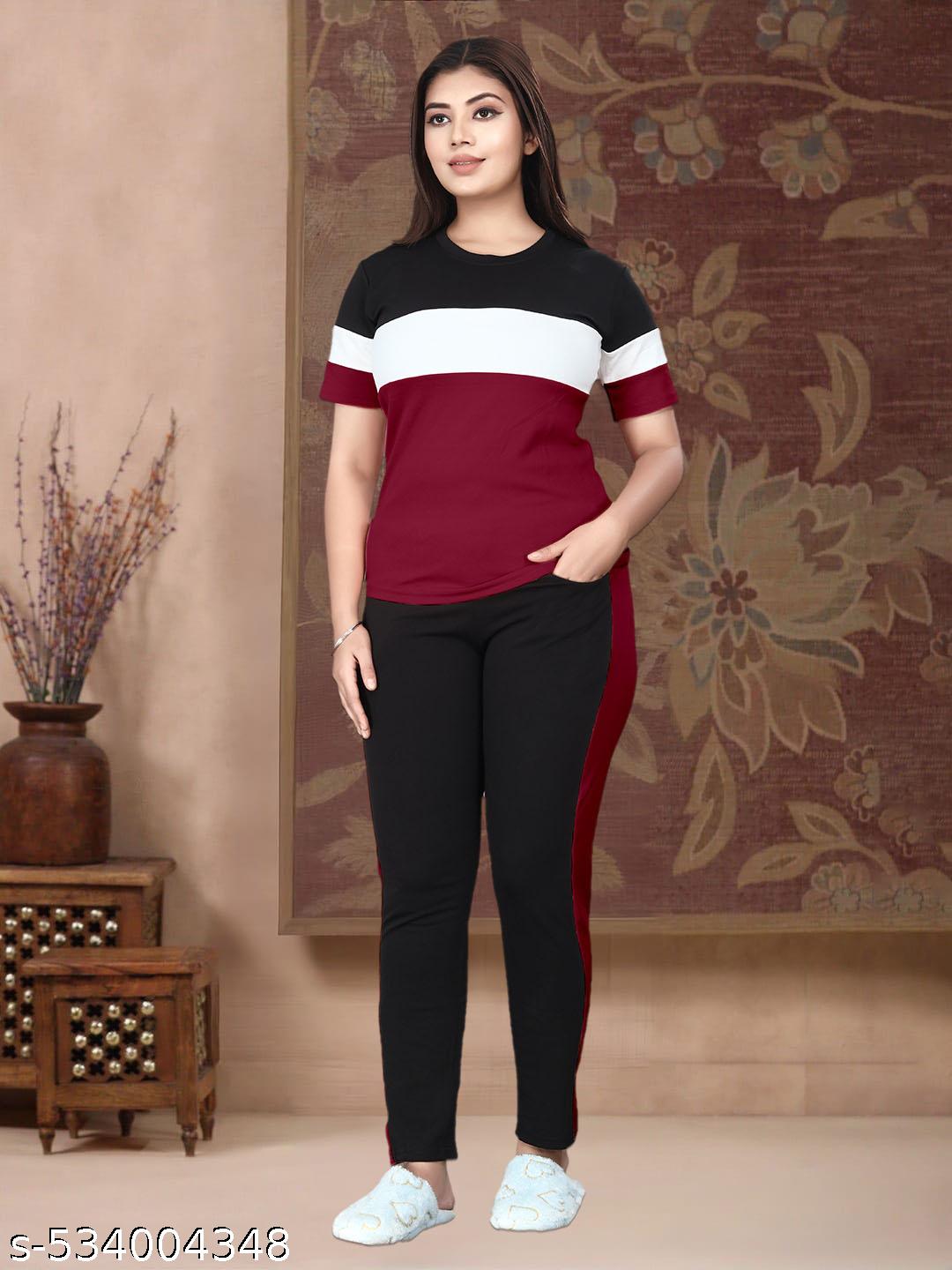 Women's Striped Cotton Summer Tracksuit – Half Sleeve & Matching Bottoms - image 4