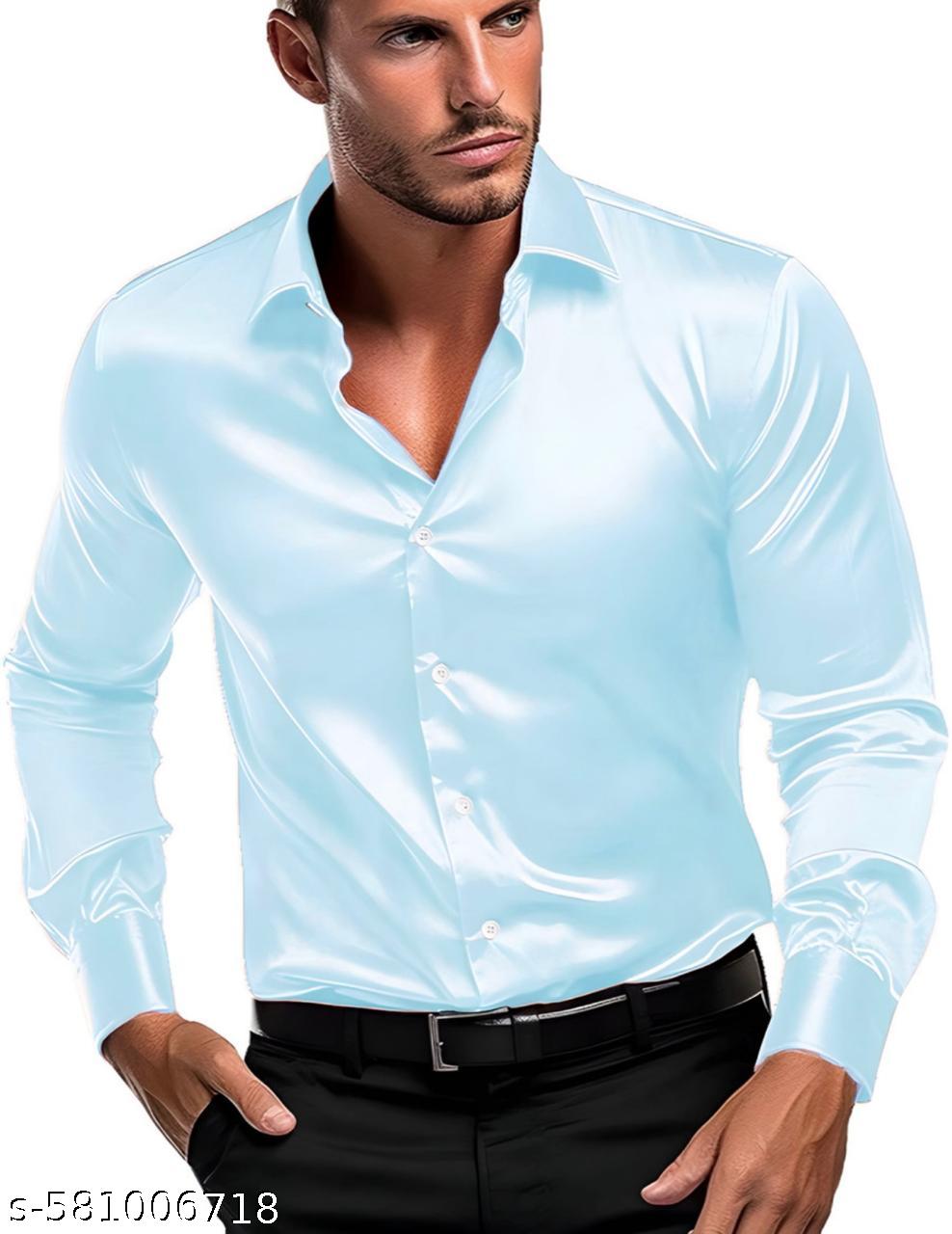 Men's Relaxed Fit Satin Cotton Mix Shirt - Unixkart - View 4