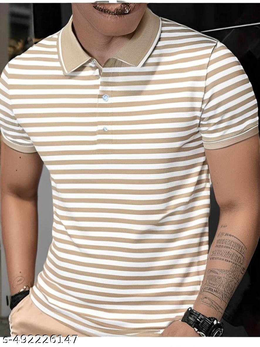 Men's Horizontal Stripe Polo T-Shirt - view 4