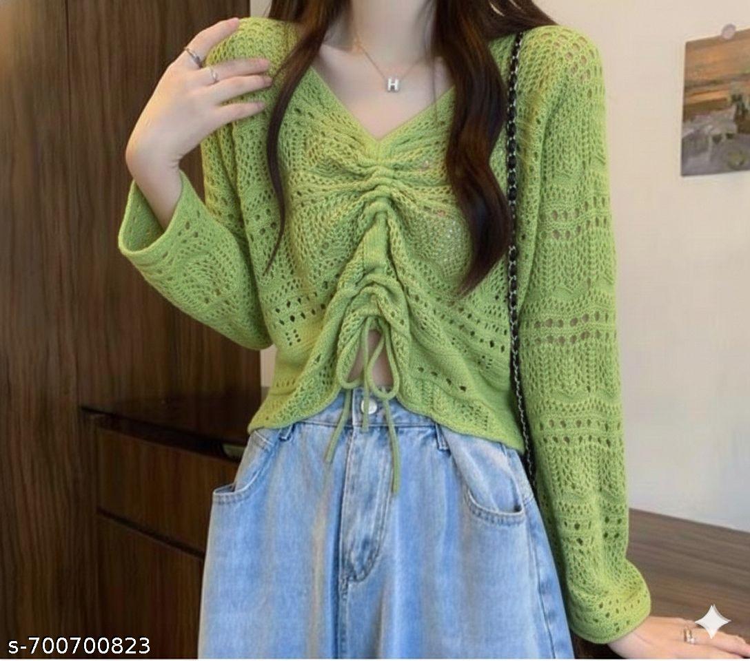 Women's Imported Crochet Full Sleeve Top - image 4