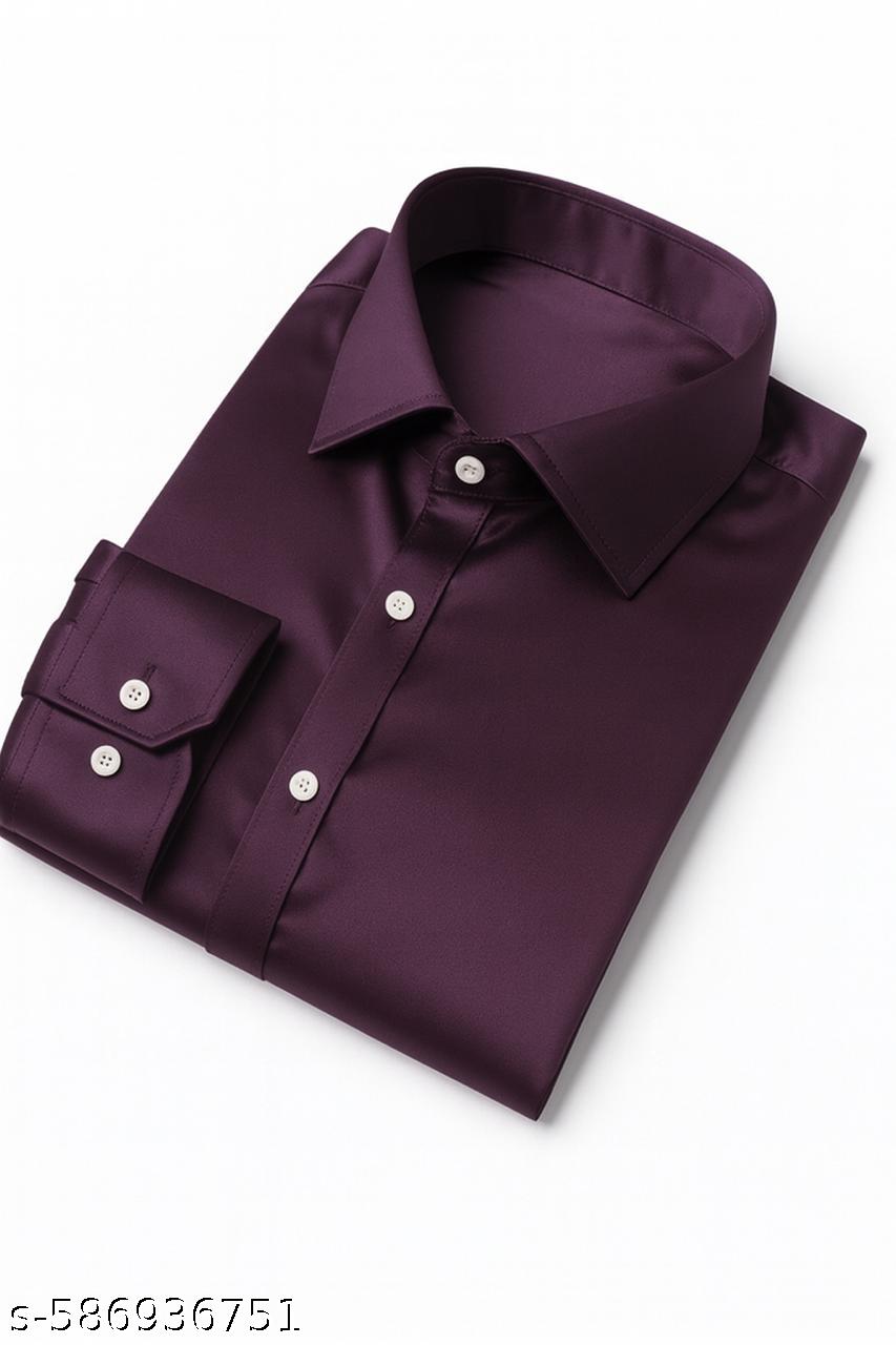Men's Relaxed Fit Satin Cotton Mix Shirt - Unixkart - View 4