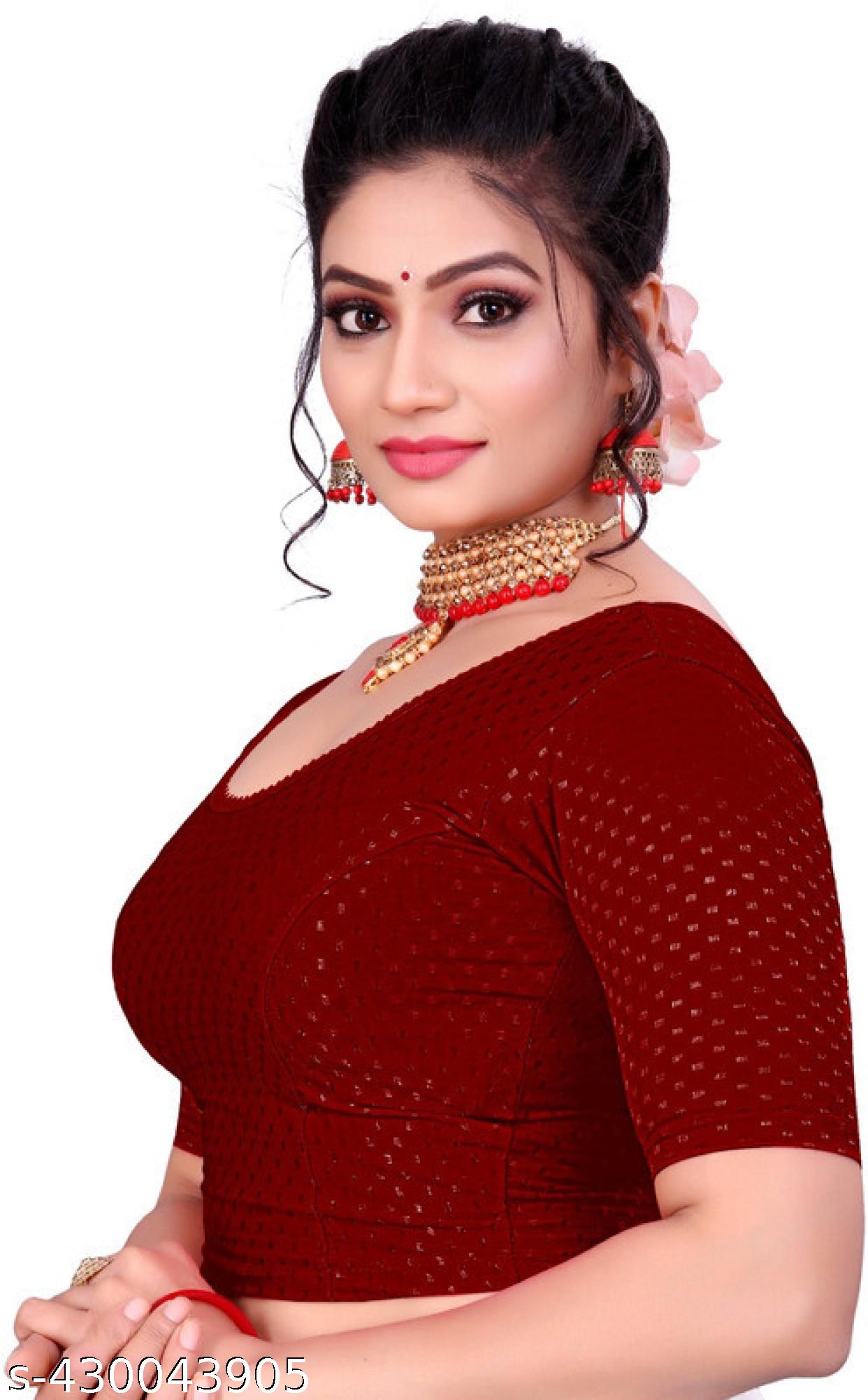 Daily use Blouse Lycra Blouse in 99 Readymade Blouse Dobby Design wale blouse - Unixkart - View 4
