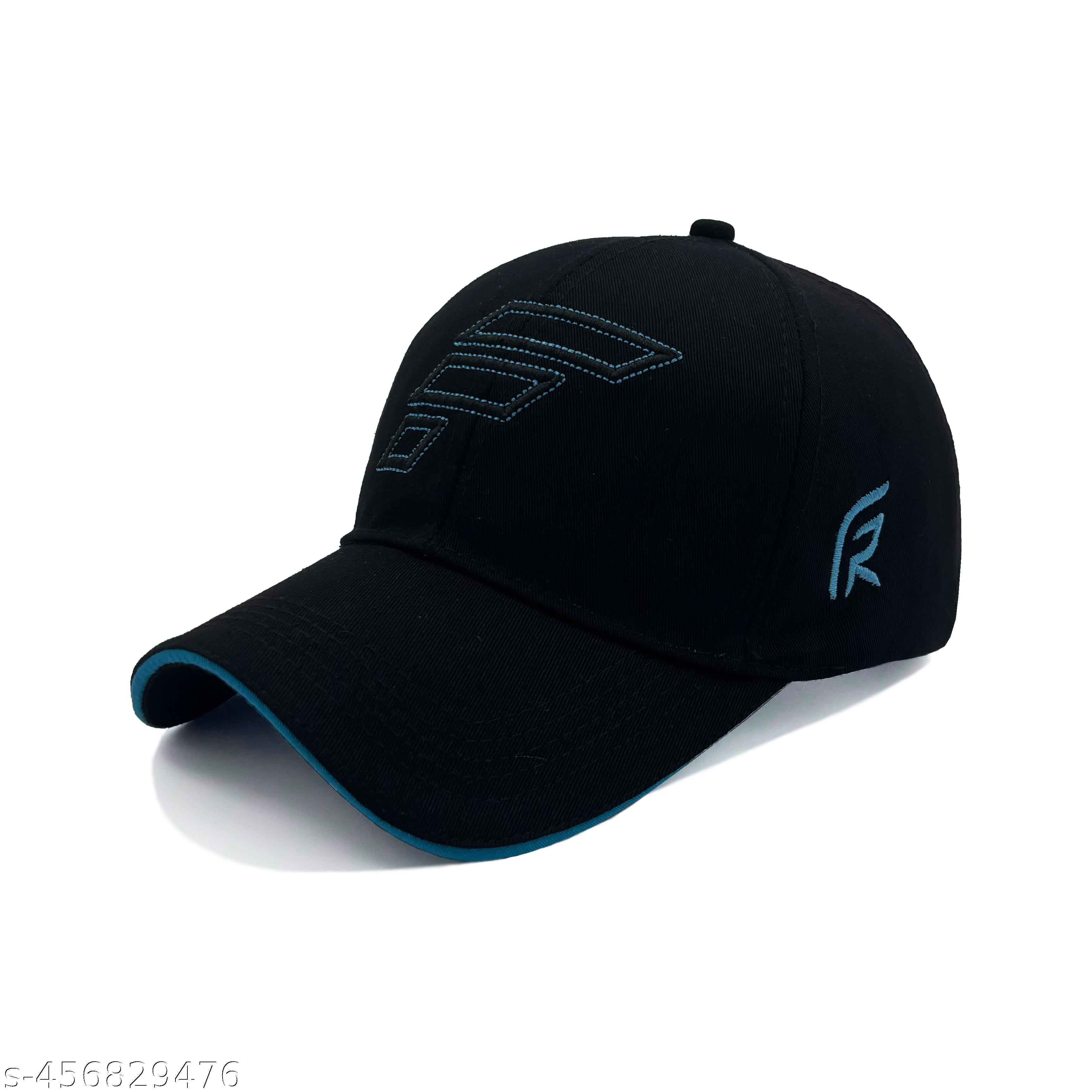 Embroidered Black Cotton Cap for Men & Women - image 4