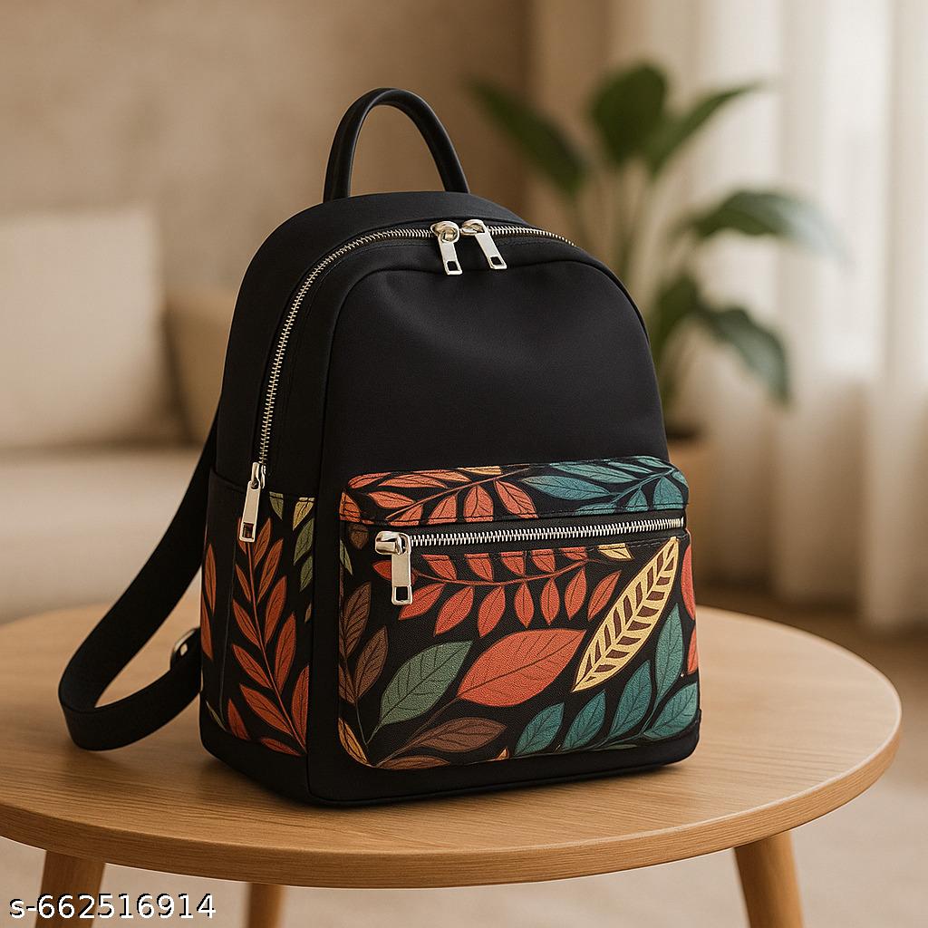 Trending Aesthetic Leaf Print Backpack - image 4
