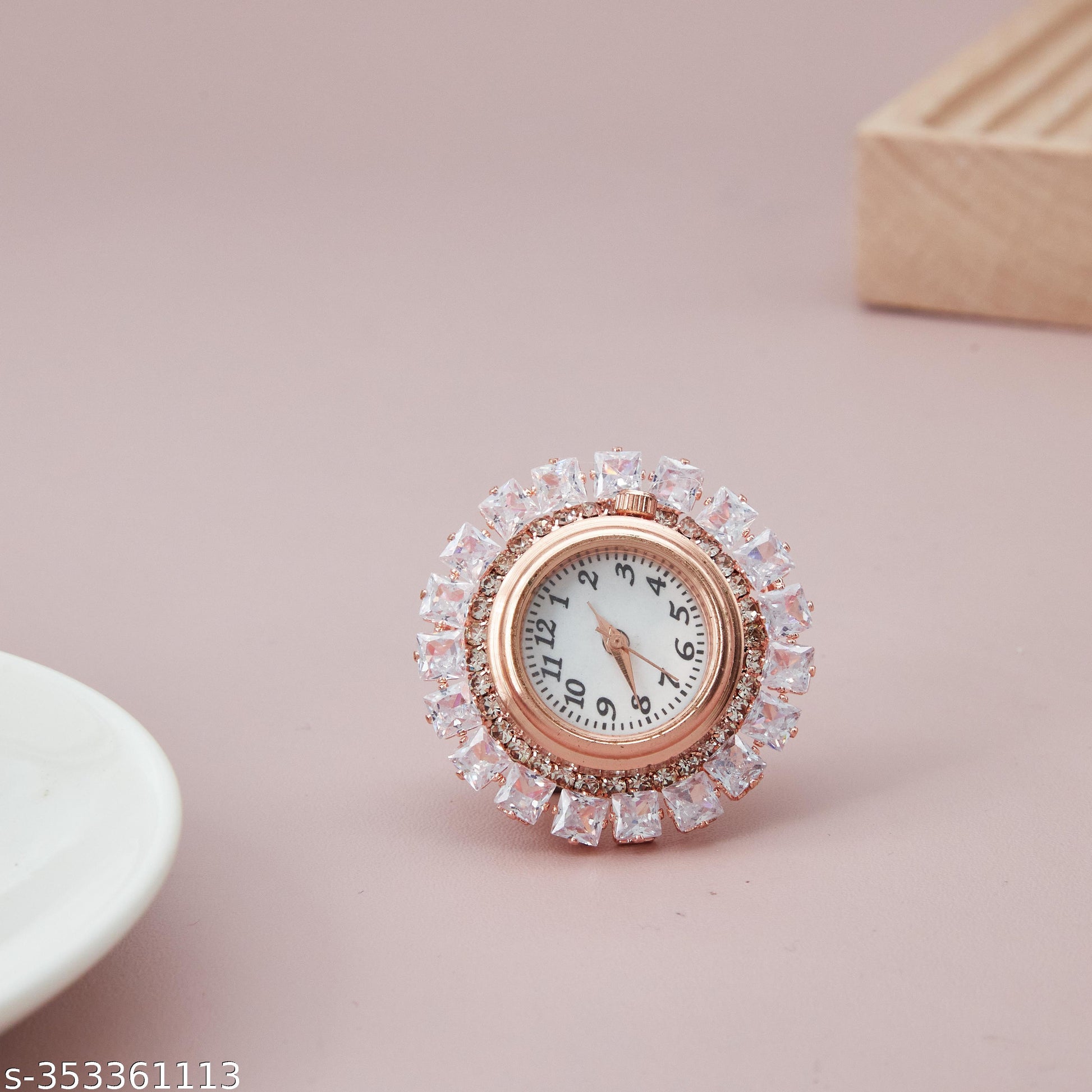 Rose Gold-Plated Designer Ring Watch for Women and Girls - Unixkart - View 4