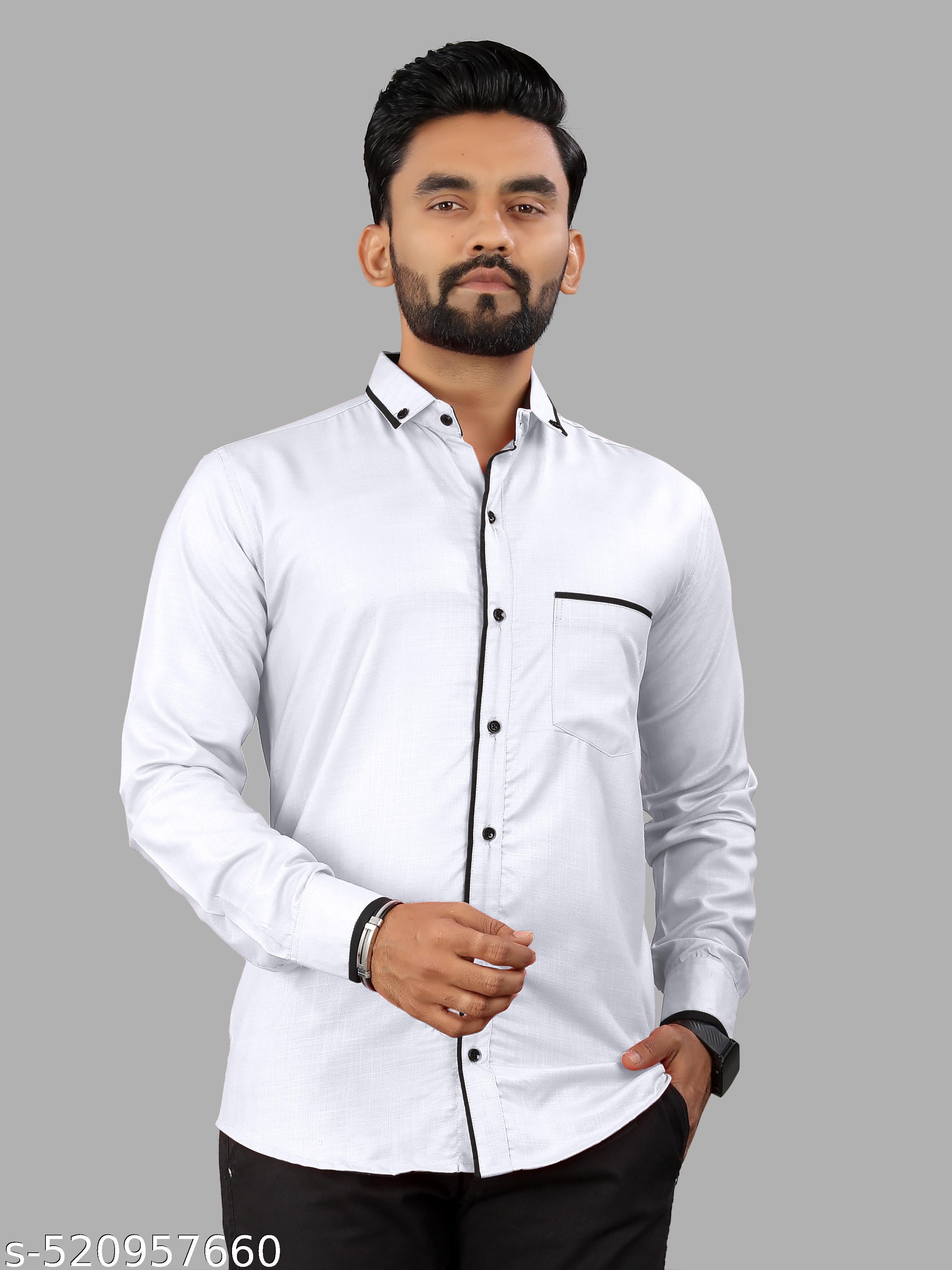 Men's Solid Regular Slim Collar Shirt - Unixkart - View 4