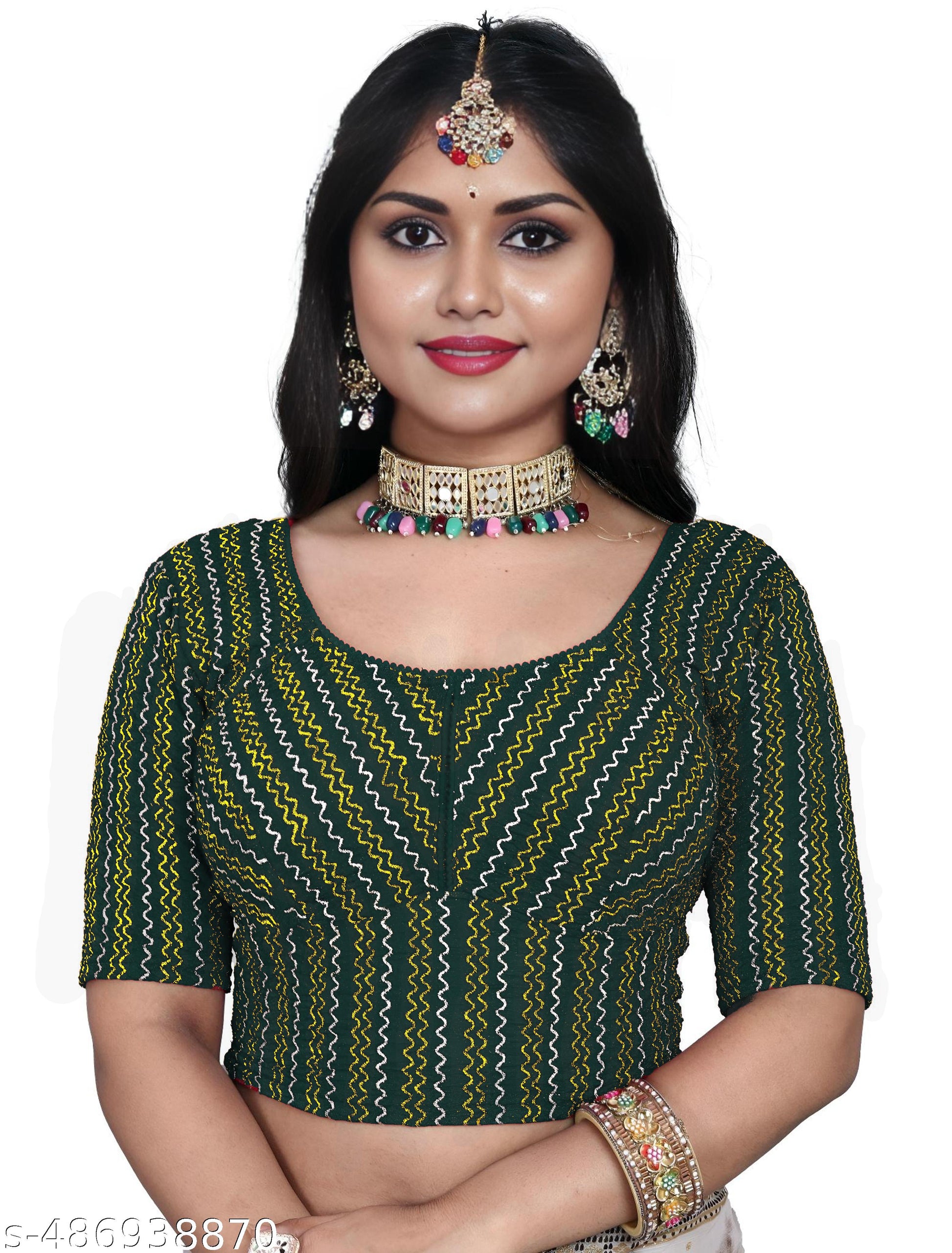 Readymade Blouse for Women stretchable Lycra blouse Katori design Designer Blouse - Unixkart - View 4