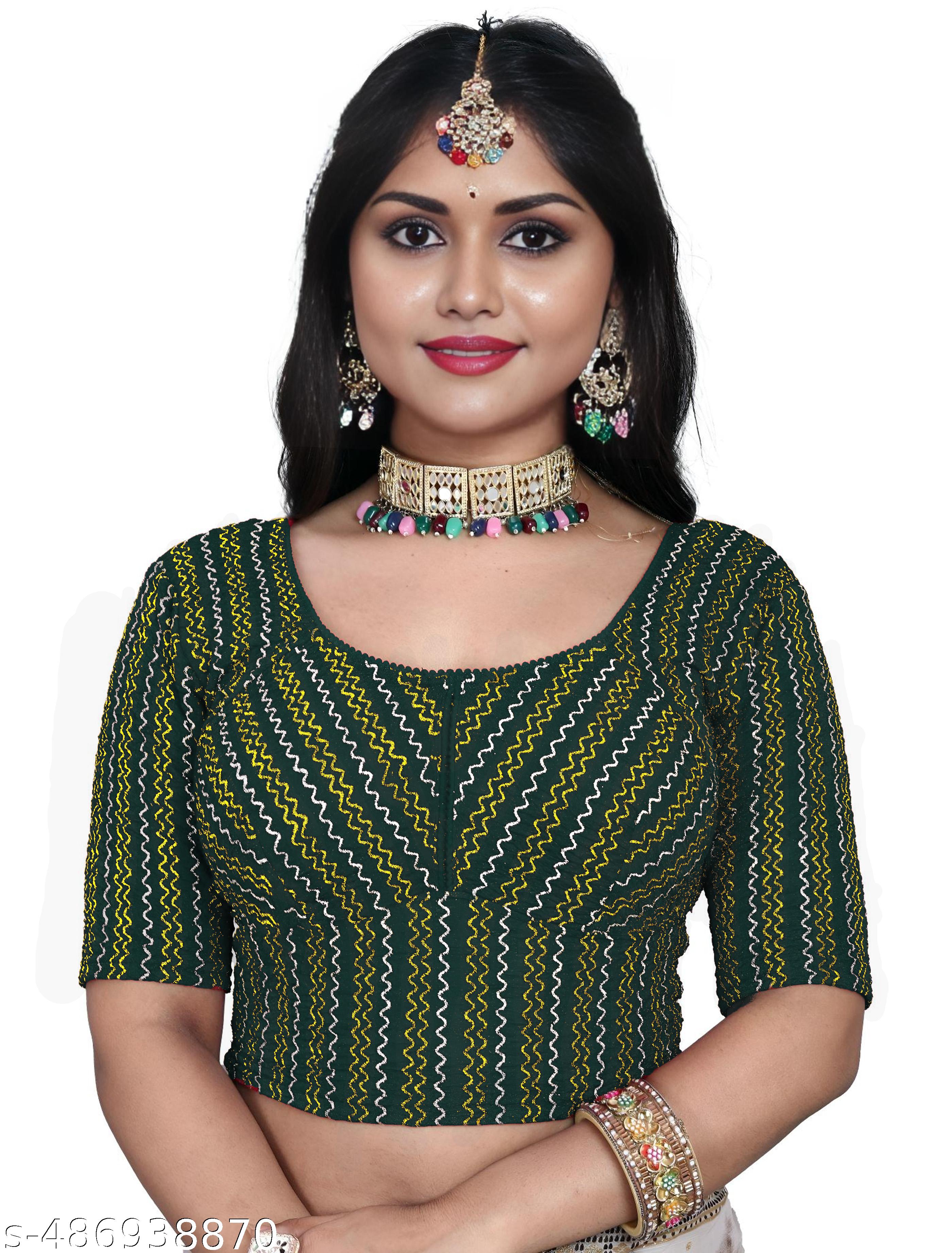 Readymade Blouse for Women stretchable Lycra blouse Katori design Designer Blouse - Unixkart - View 4