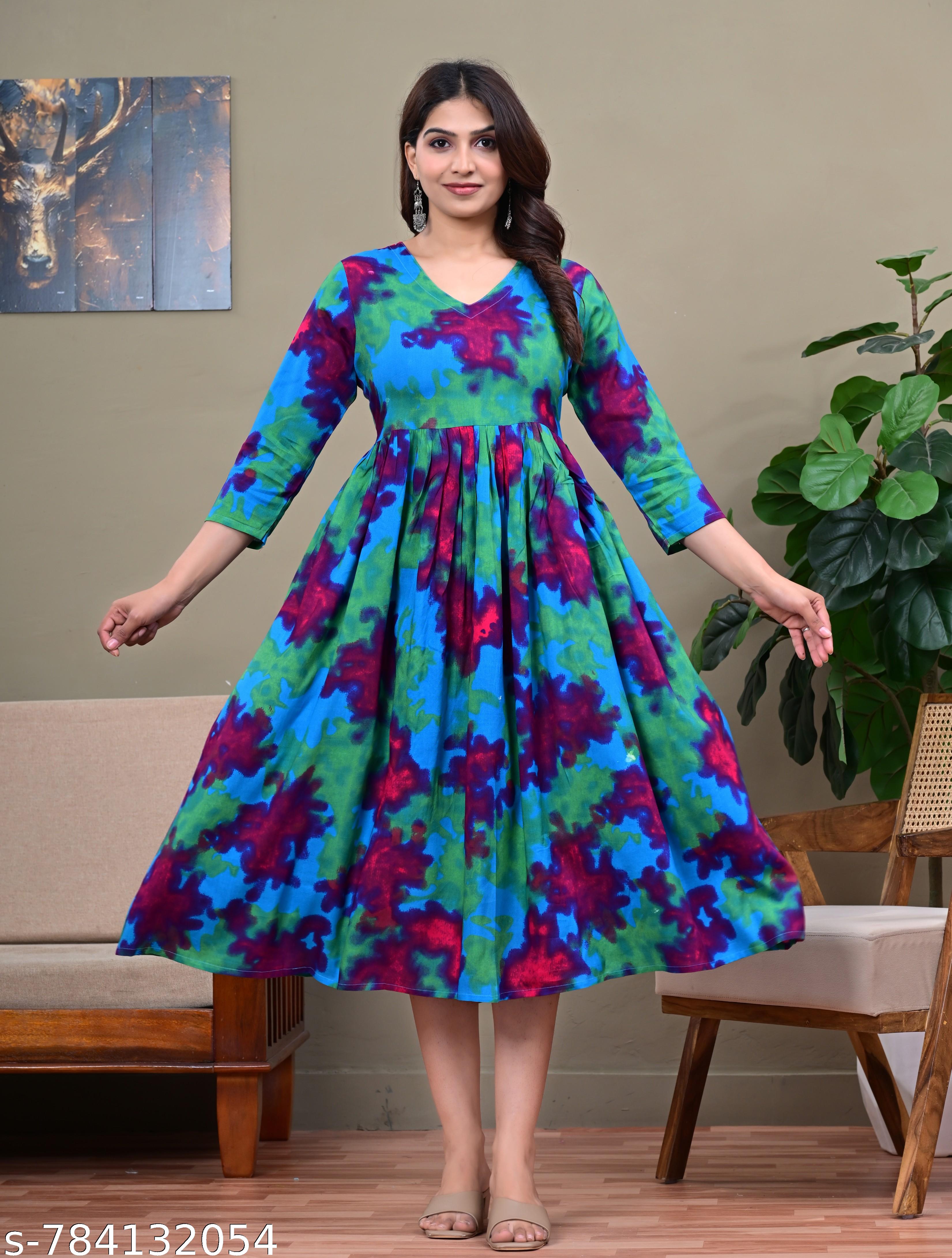 Women's Printed Anarkali Kurti - Unixkart - View 4