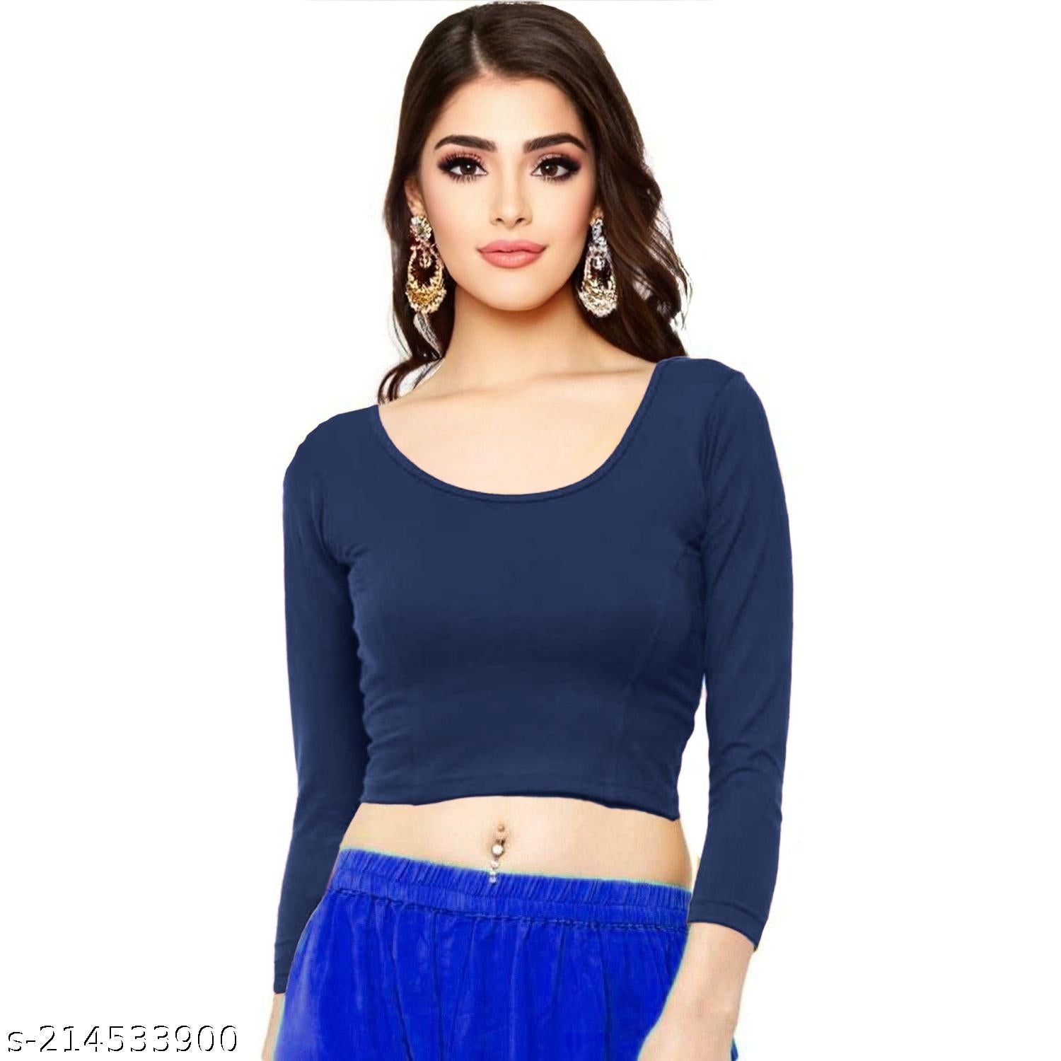 Readymade long Sleeve cotton lycra Blouse - Unixkart - View 4