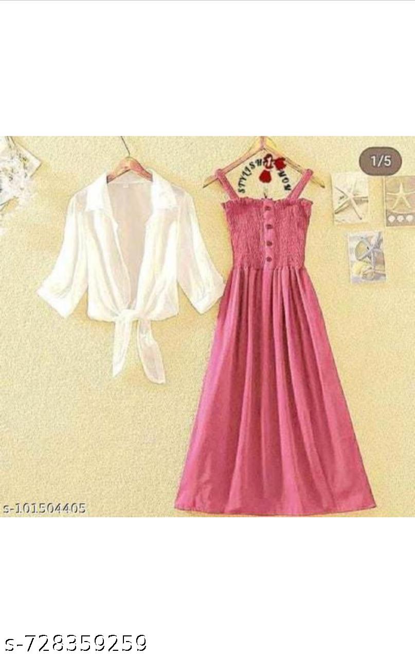 Women's & Girls White Jacket Dress - Unixkart - View 4